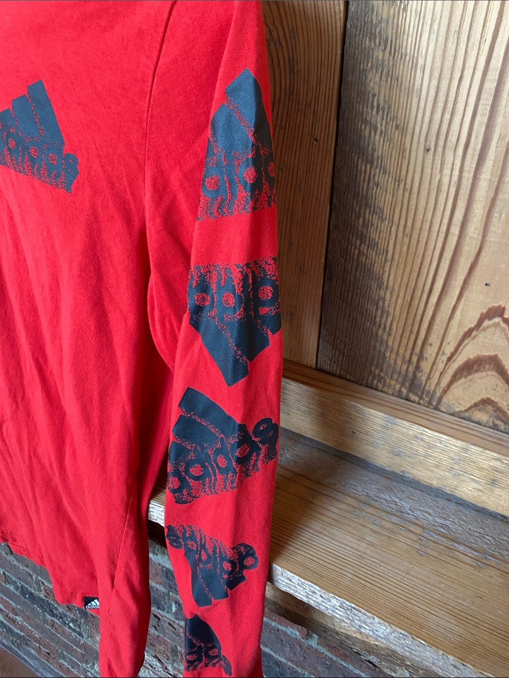 Adidas boys Red Crewneck Hoodie Long-Sleeve Shirt size medium 10-12. Regular fit - Picture 2 of 14